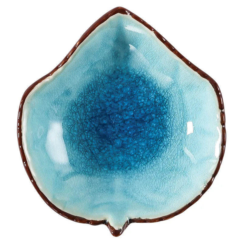 Керамические блюда в форме листьев с трещинами фарфоровые подносы под глазурью