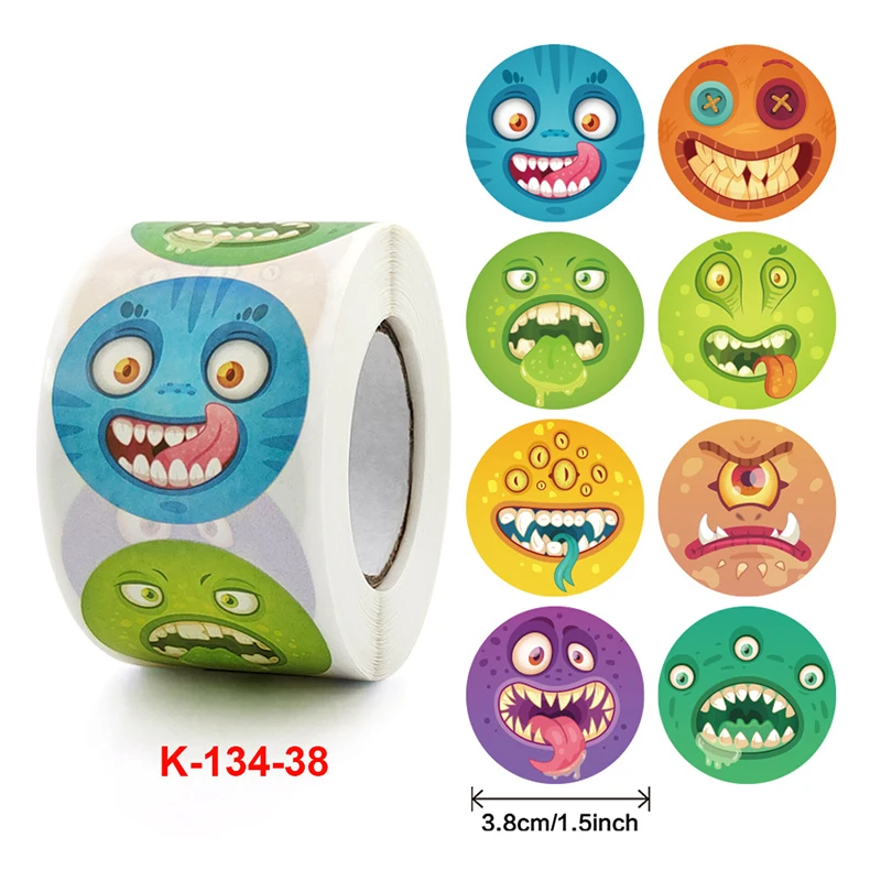 

500pcs Halloween Stickers Halloween Pumpkin Decor Labels Adhesive Sticker for Gift Sealing Handmade Halloween Ornaments