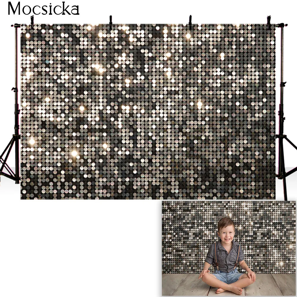 Блестящий Фон для дня рождения с темой диско новорожденных детей портрет фото