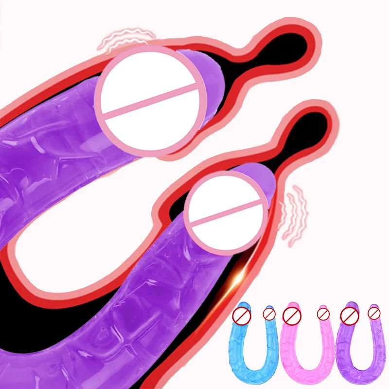 U-образный длинный двойной фаллоимитатор гибкая вагинальная и Анальная пробка