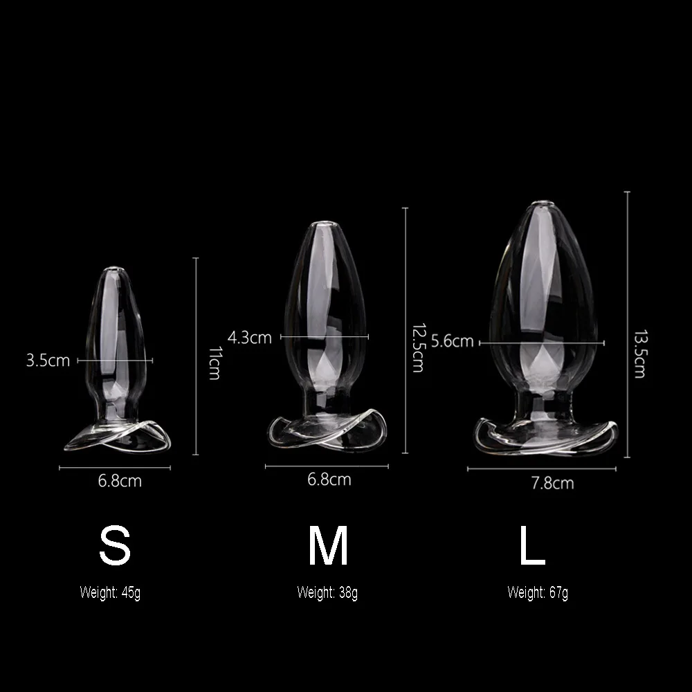 Анальная пробка 3 размера полый стеклянный анальный расширитель массажер