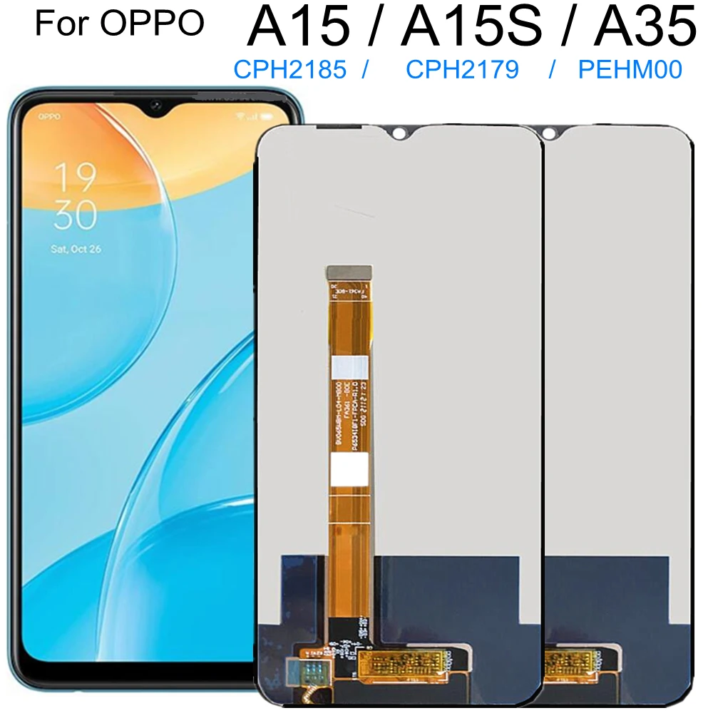 

6.52" LCD For OPPO A15S CPH2179 LCD Display A15 CPH2185 Touch Screen Digitizer Assembly Replacement For OPPO A35 PEHM00 LCD
