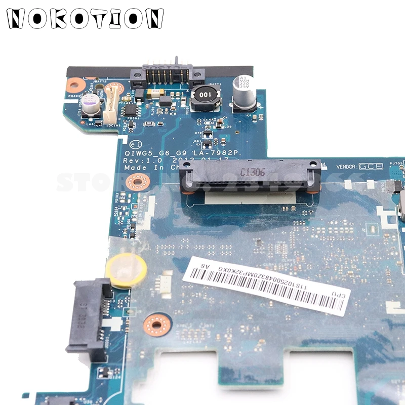 NOKOTION QIWG5_G6_G9 LA-7982P основная плата для lenovo G480 материнская плата для ноутбука HM77 UMA DDR3 полностью протестирована