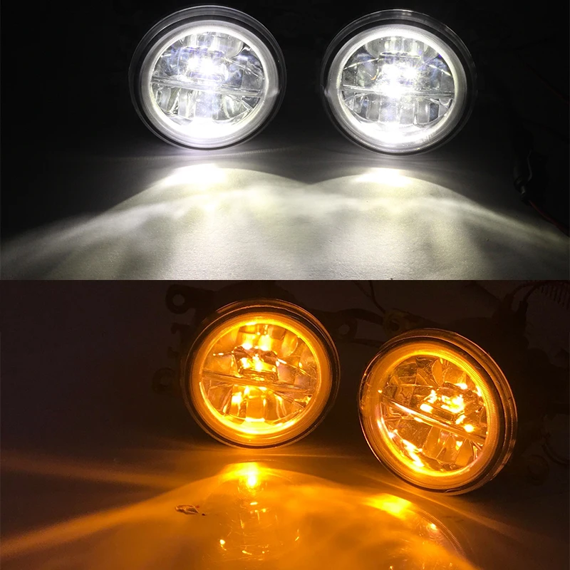 Cawanerl 2 шт. стайлинга автомобилей Светодиодный туман светильник 4000LM белый 6000 К DRL