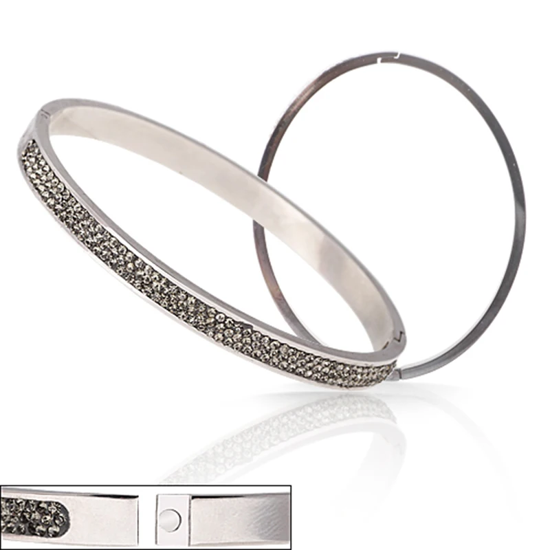 Оптовые браслеты из нержавеющей стали ювелирные изделия с фианитами хрустальные