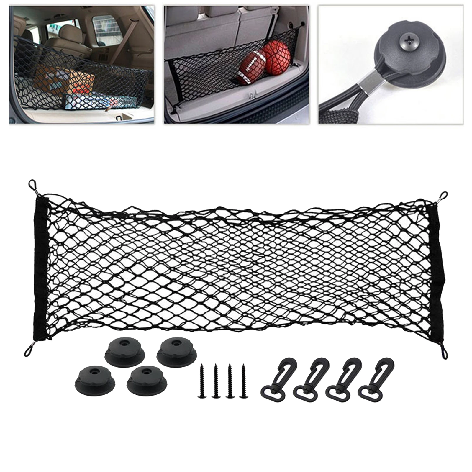 Vertical Rear Trunk Mesh Stretchable Cargo Organizer Net Pocket for Pickup Trucks Car SUV | Автомобили и мотоциклы
