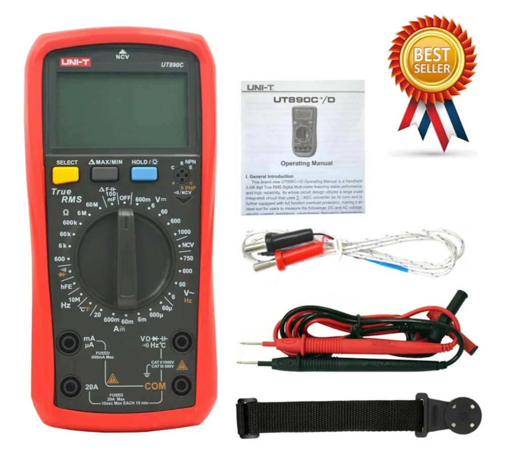 Цифровой мультиметр Φ UT890C True RMS с ремешком