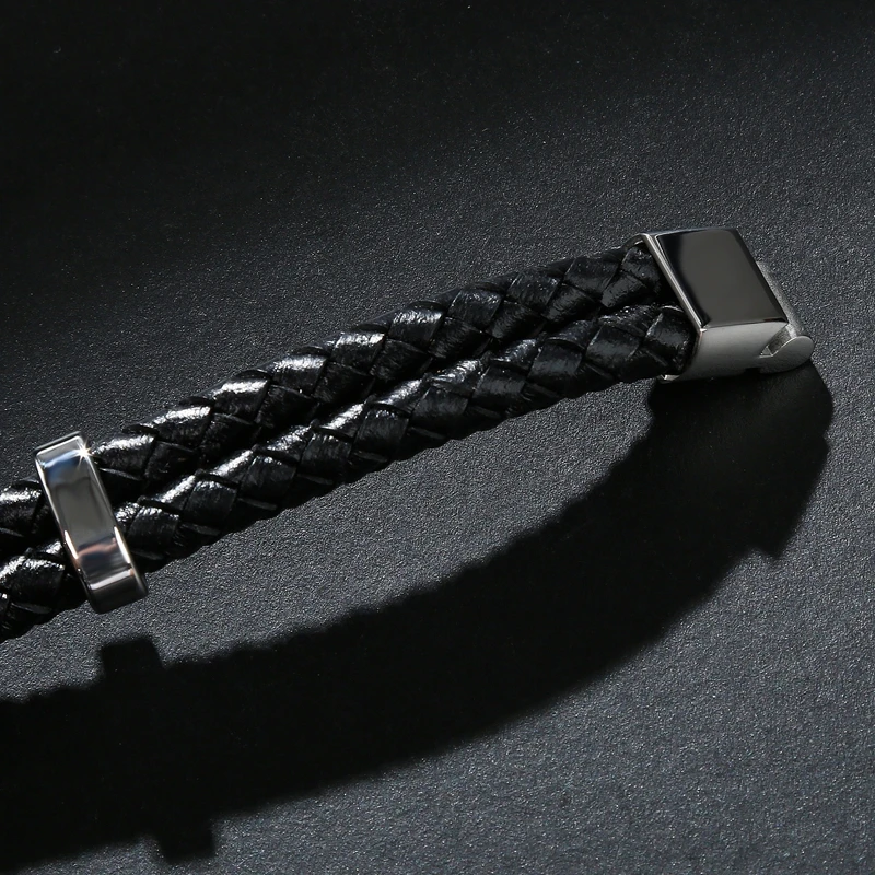 Кожаные браслеты ручной работы классический мужской браслет двойной круг