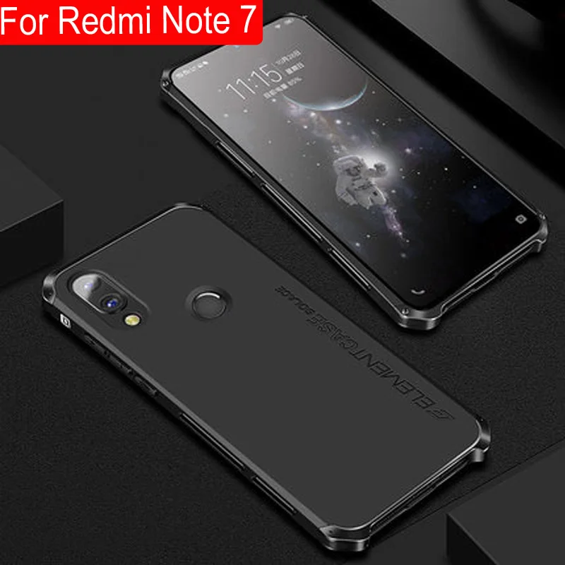 Чехол для телефона с металлической рамкой Xiaomi Redmi Note 7 тонкий жесткий алюминиевый