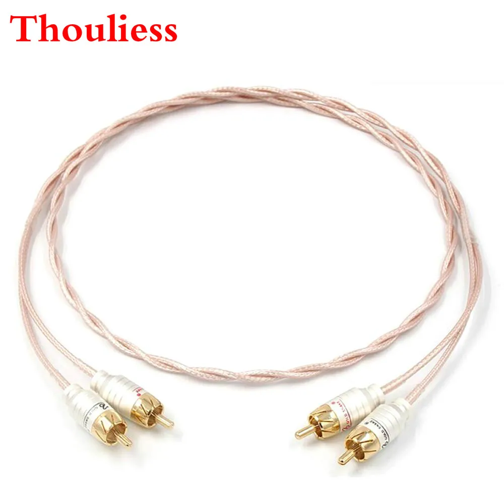 Thouliess Pair HIFI 2XRCA Male to Male RCA Audio Cable OCC AV Audio Cable TV DVD Amplifier Subwoofer Soundbar Speaker Wire