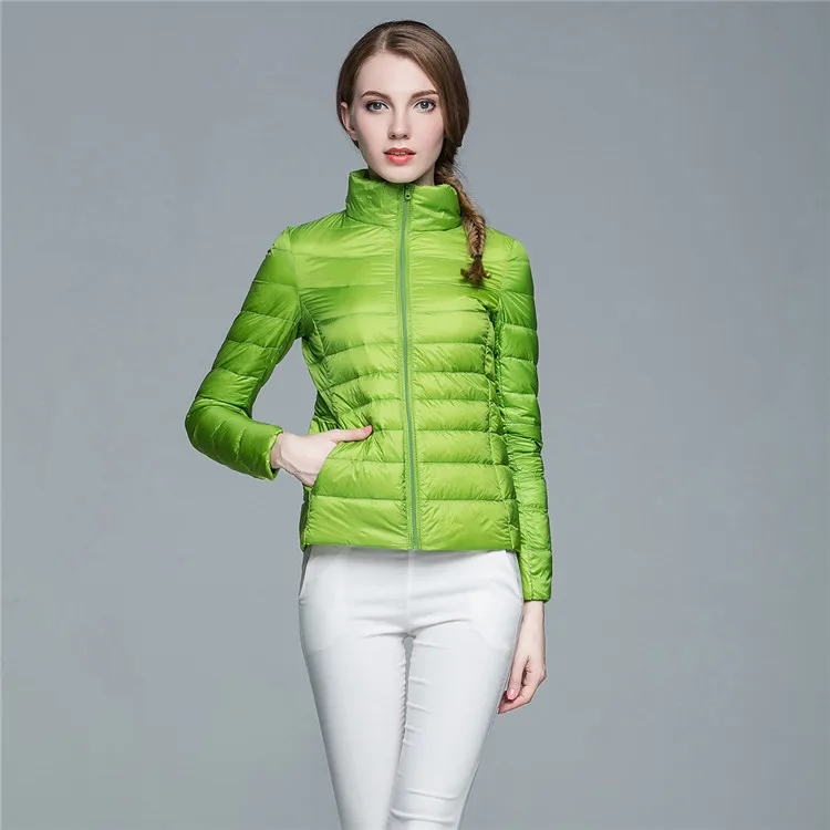 2018 осень и зима новый стиль тонкий пуховик женская короткая приталенная куртка