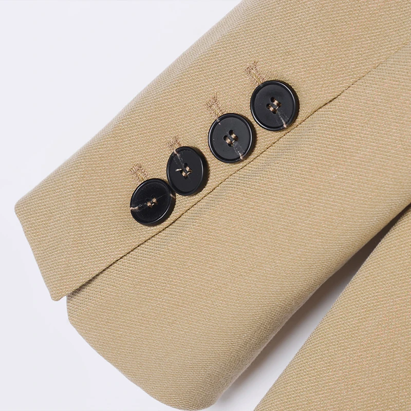 

[EAM] Women black button cross split joint Blazer New Lapel Long Sleeve Loose Fit Jacket Fashion Spring Autumn 2021 1Z159