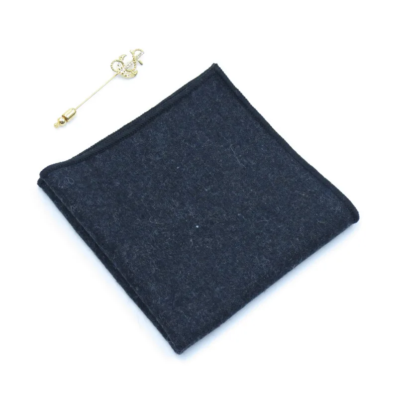 

New 10Pcs/Lots Wool Handkerchief for Mens Suits Pocket Square Solid Color Business Wool Hankies for Wedding Pocket Towel