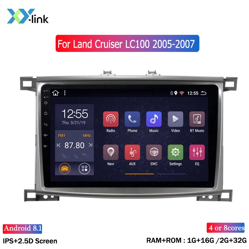 Автомобильный радиоприемник на Android 10 дюймов для Toyota Land cCruiser 100 GX LC стерео GPS