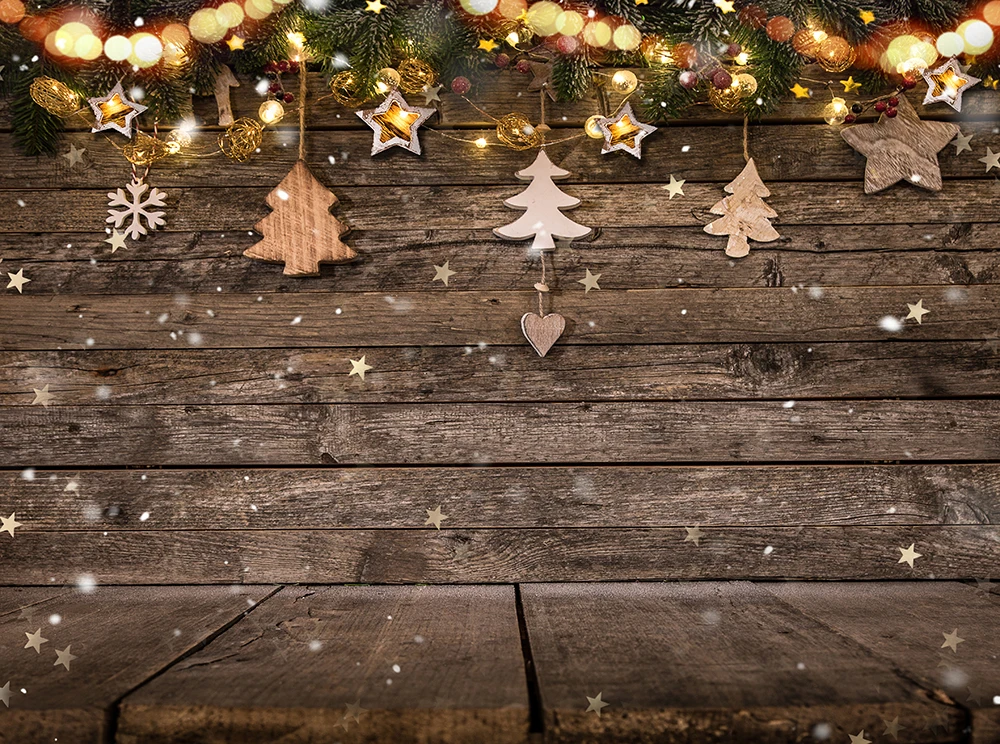 

Фон для фотосъемки Рождество Дети Семья деревенская деревянная стена Ретро фон блестящие огни Фотостудия фоны