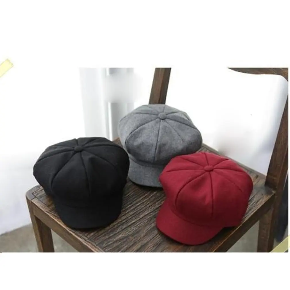 

Woolen Beret Hat for Men and Women Gorras Planas Vintage Boinas Cap Winter outdoor Warm Casquette Hats