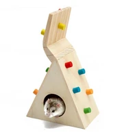 1 pc creative wooden hideout house for hamster exercise toy hut small pet climbing playing toy for hedgehogs gerbils guinea pigs