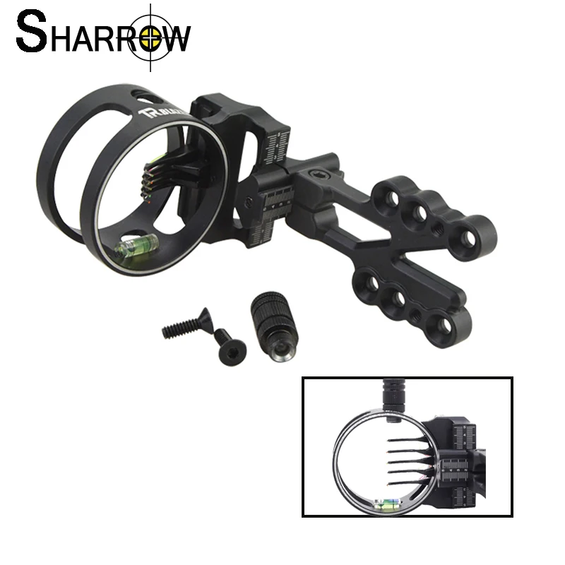 1 шт. пятиконтактный прицел для стрельбы из лука с бантом и стрелой черный