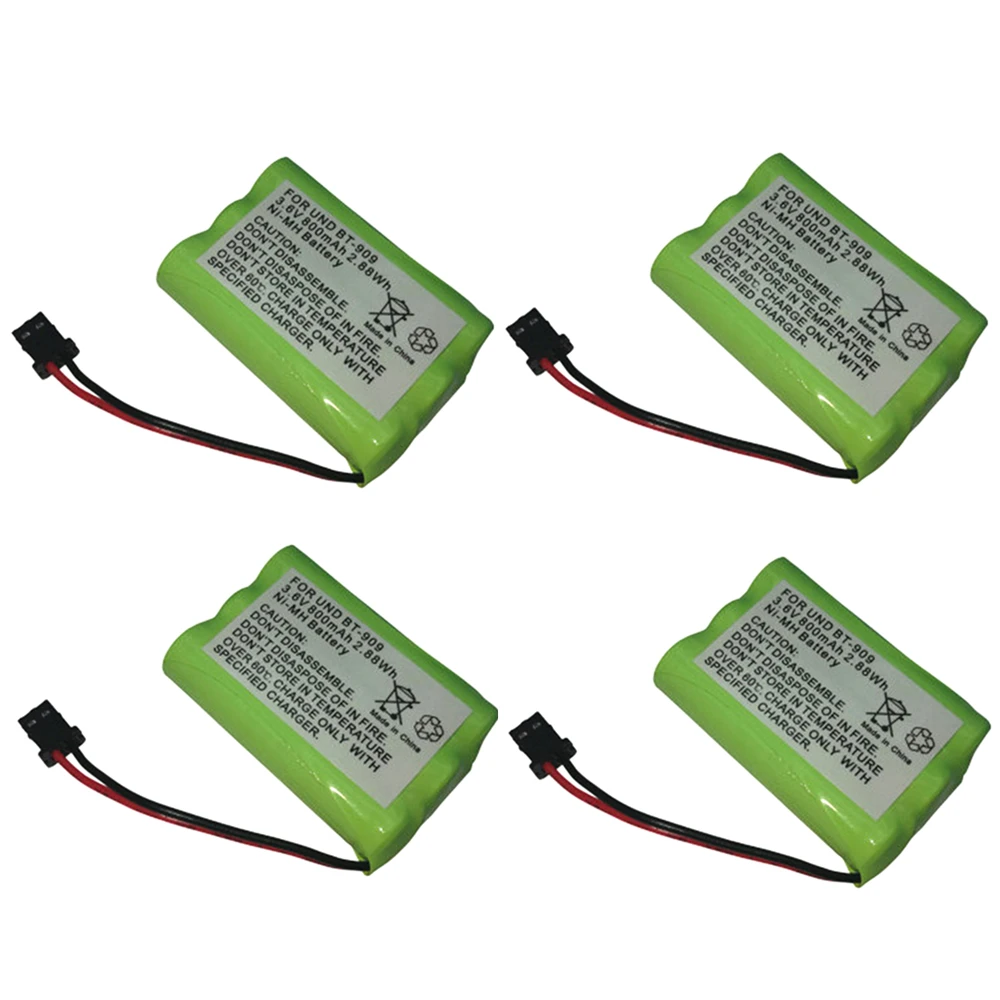 4PCS 1 шт. аккумуляторная батарея для беспроводного телефона uniden BT-909 BT909 3* AAA Ni-MH 800mAh 3,6 V перезаряжаемые батареи - Цвет: 4PCS