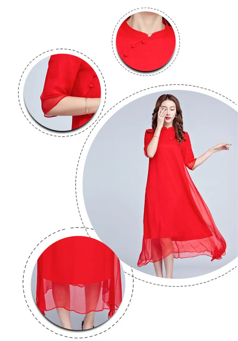 Новинка лета 2020 шелковое винтажное элегантное платье для женщин китайский стиль