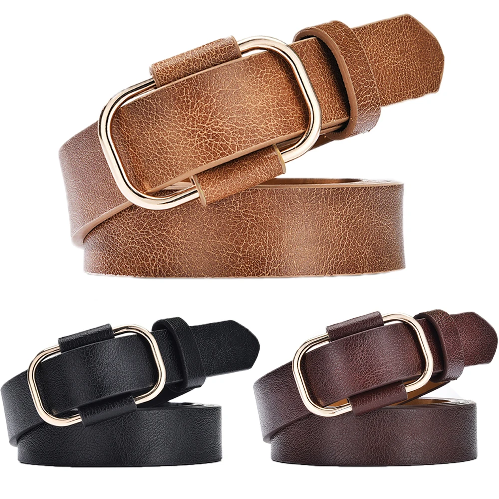 Ремень из натуральной кожи Женский Стильный дизайнерский пояс в стиле ретро