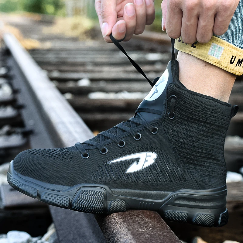 Мужская Рабочая обувь стальным носком мужские ботинки защитой проколов зимняя