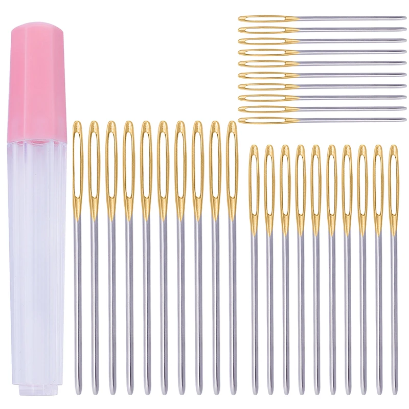 

LMDZ 30pcs Cross Stitch Needles Large Eye Sewing Needles Hand Sewing Needle With Craft Embroidery Home DIY Sewing Tool With Tube