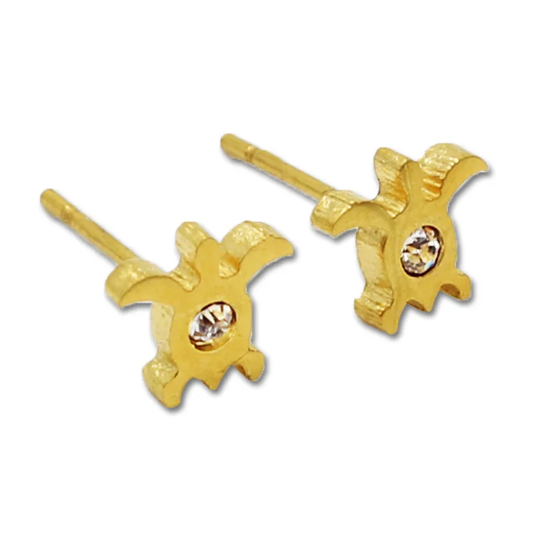 Роскошные серьги гвоздики 10 пар/лот из нержавеющей стали с дизайном Черепаха