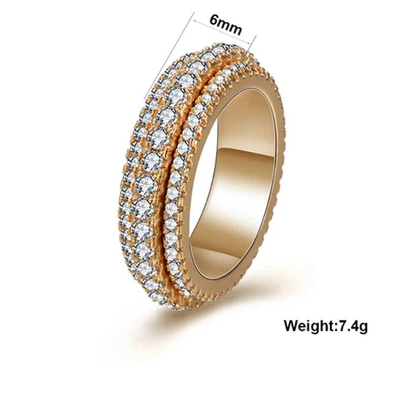 Золото Цвет дизайн с двумя слоями вращающимся кольцом классический Для женщин