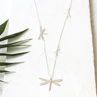 new fashion animal dragonfly 4 pendants necklace for women stainless steel charm choker necklaces boho fashion men jewelry gift