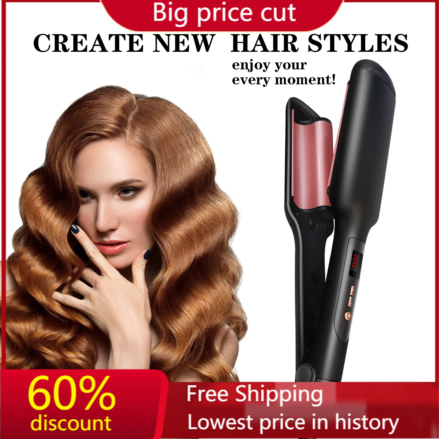 

Hair Curling Iron Professional Fast Barrel Hair Curler Anti-scalding Ceramic Wand Curl Tools Hair Styler Curlers Irons