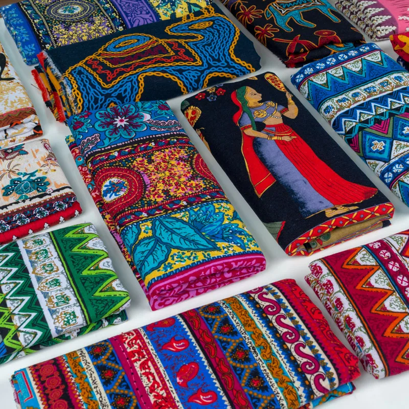 

50x145cm African fabric Cotton Linen vintage printing cloth DIY Handmade Textile Sewing Patchwork For Bags Dress tablecloth