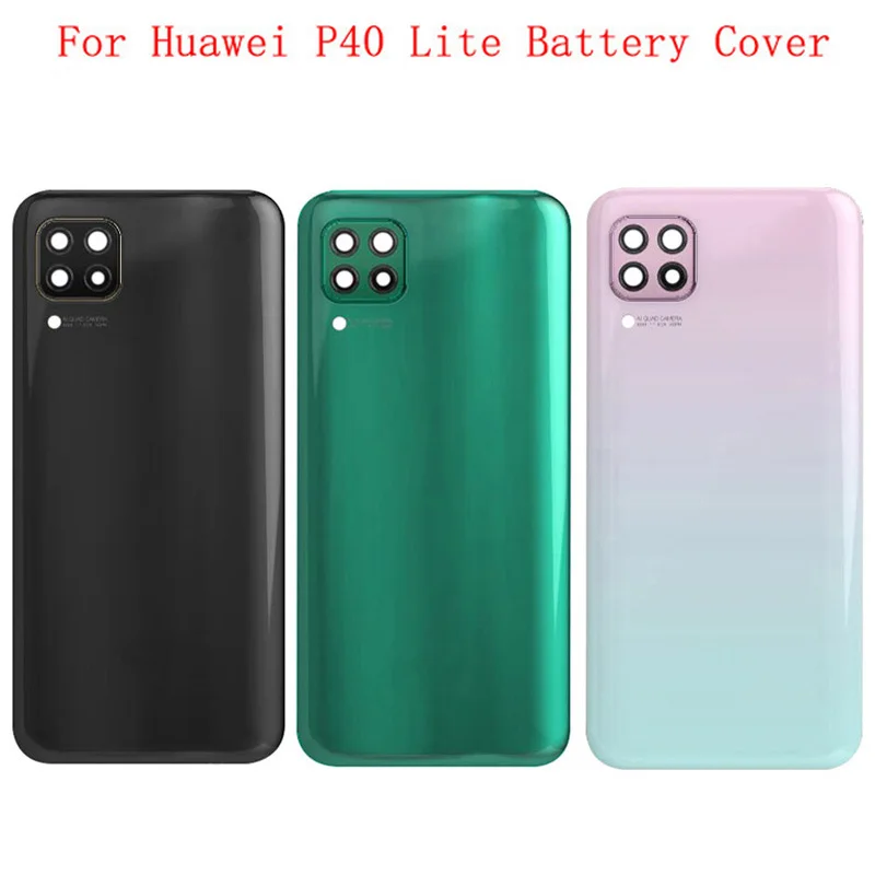 

Battery Case Cover Rear Door Housing Back Case For Huawei P40 Lite Battery Cover Camera Frame Lens with Logo
