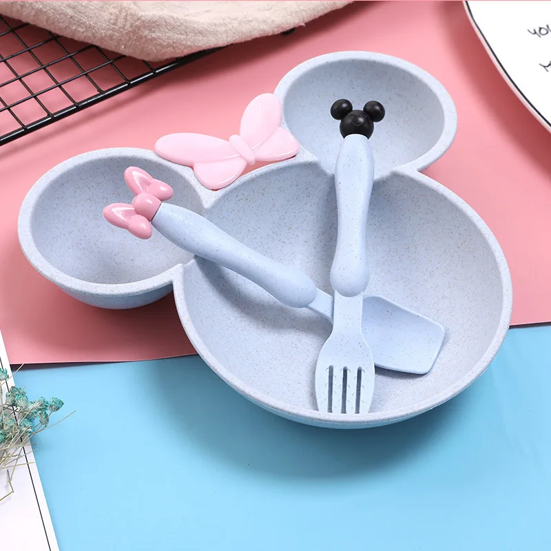 3 шт Пшеничная солома мультфильм дети чаша набор детское блюдо еда посуда детский