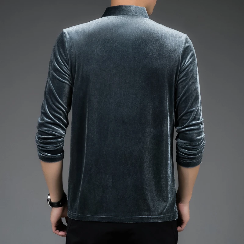 Рубашка-поло мужская с длинным рукавом брендовая люксовая приталенная