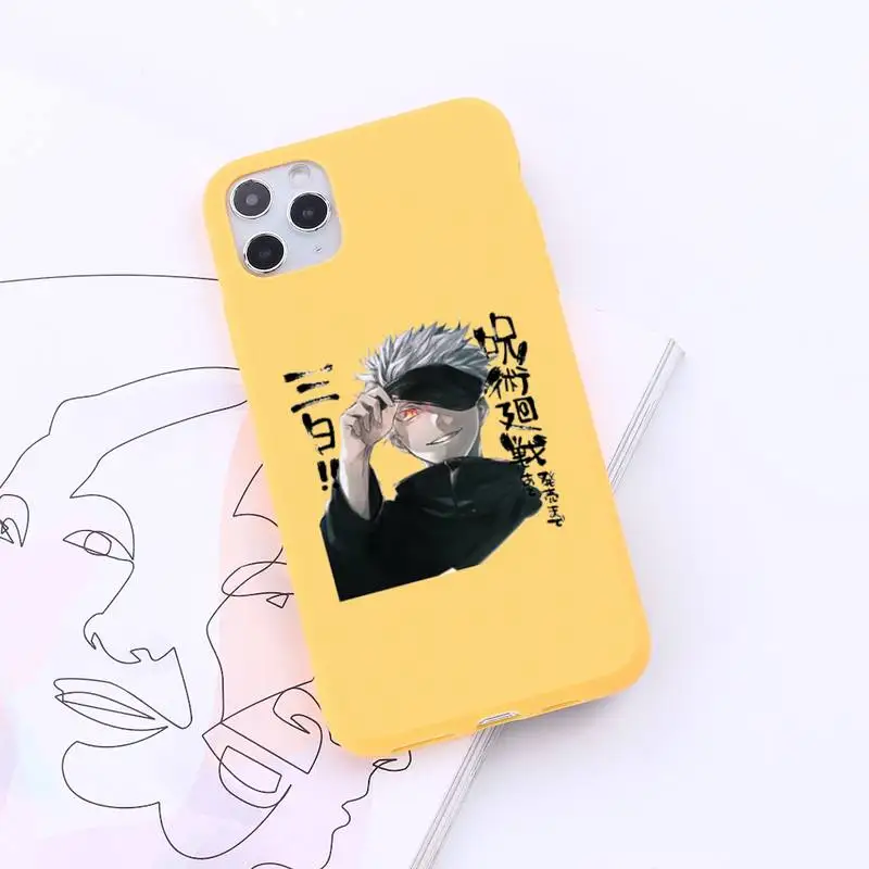 

Jujutsu Kaisen Japan Anime Phone Case Candy Color for iPhone 6 7 8 11 12 s mini pro X XS XR MAX Plus