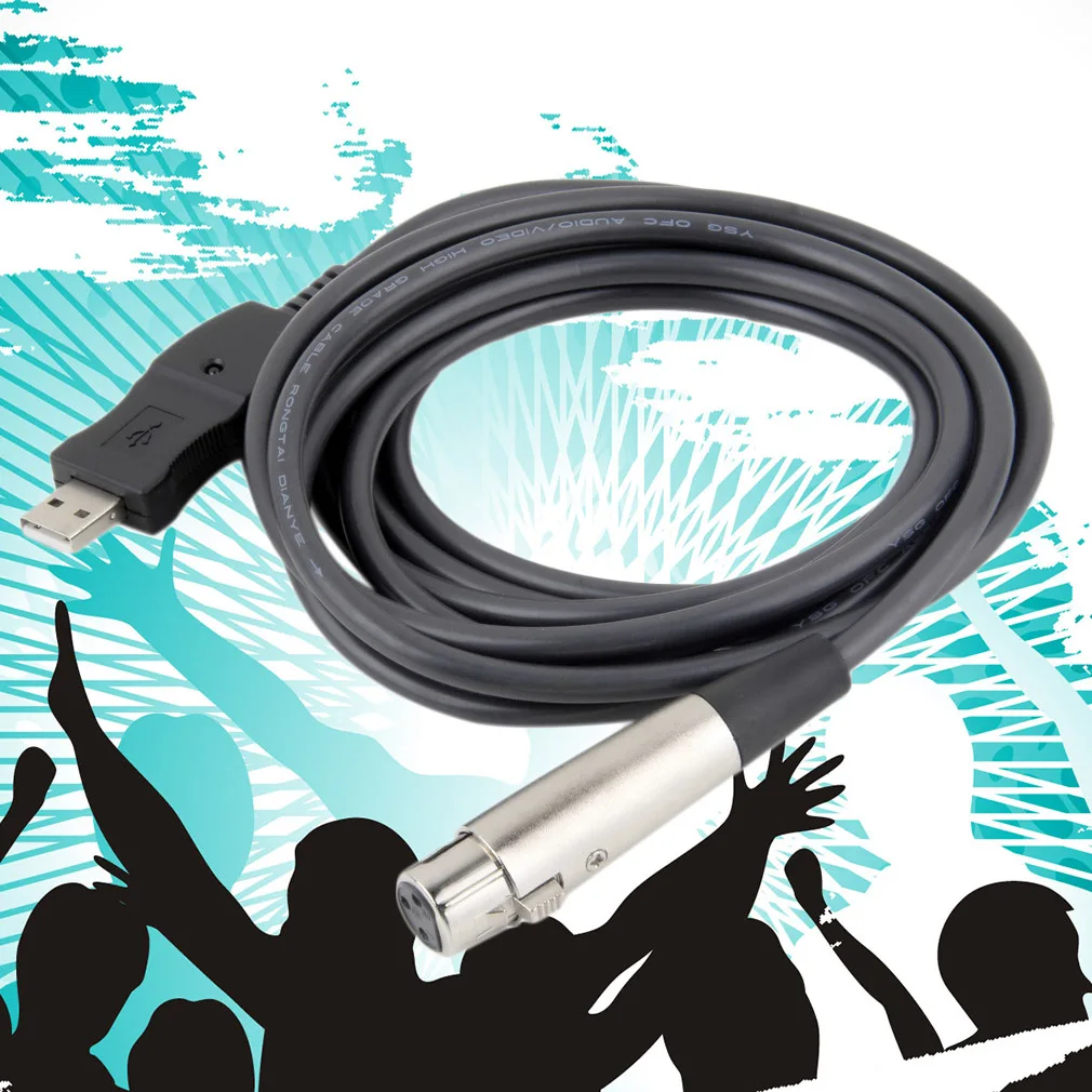 

XLR Female to USB Male 3m 9FT Black Cable Cord Adapter Microphone Link New 2015 Cable Adapter Adattatore cavoUSB