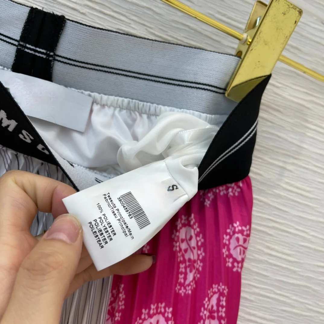 

Luxury Brand Pink Skirt Women 2021 New High Waist Big Hem Casual Pleated Skirt Summer Holiday Leisure Floral Print A-line Skirt