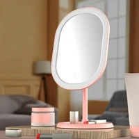 smart three tone light led makeup mirror with lamp table style makeup gift small mirror home portable small mirror