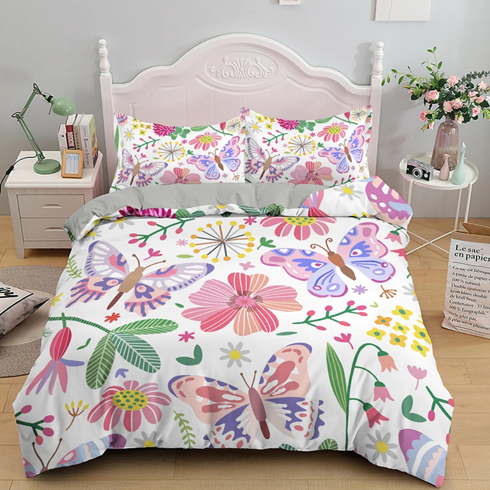 Muiltcolor бабочка цветок пододеяльник наволочка 2/комплект детской одежды из 3