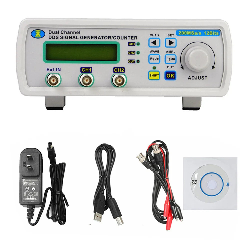 MHS-5200A Высокоточный цифровой двухканальный генератор сигналов DDS произвольный