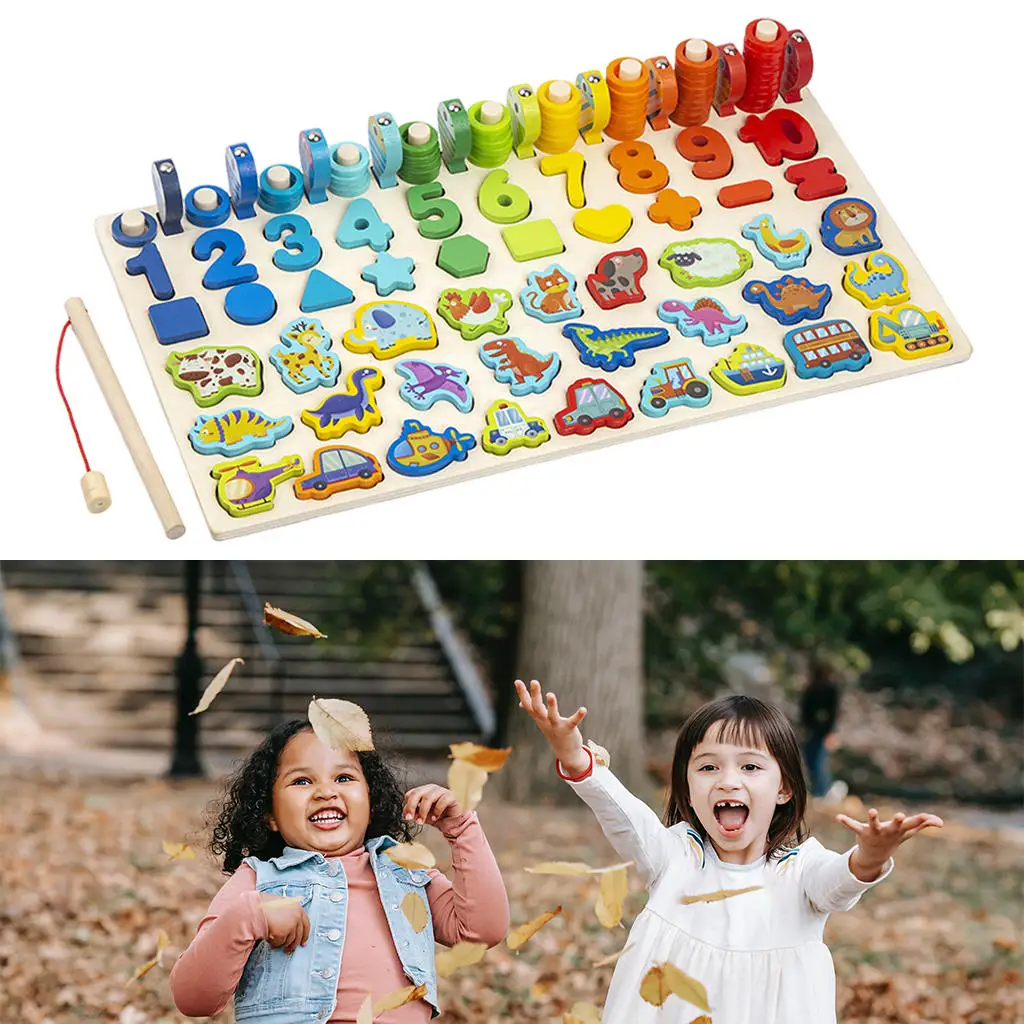 

Wooden Toys Smooth Fishing Game for Learning Age 2 3 4 5 Year Old Boys