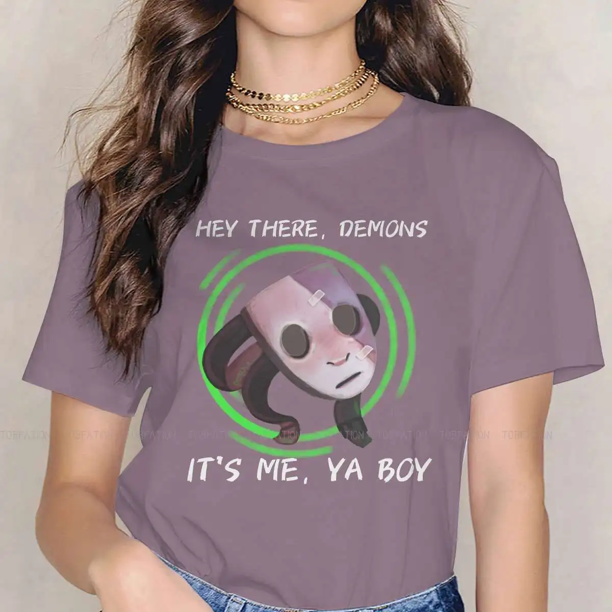 

Hey There Demons Unique TShirt for Girl Sally Face Horror Mystery Puzzle Game Comfortable Gift Idea T Shirt Short Sleeve Hot