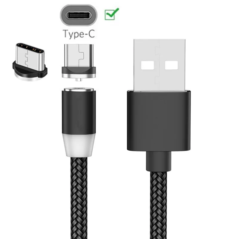 Магнитный автомобильный кабель Type-C для Samsung galaxy A50 A20 M40 Xiaomi Mi9 Redmi Note 7 Nokia 8 1 OnePlus Pro QC