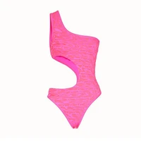 2021 new womens sexy one piece swimsuit cropped swimwear swim suit womens beach wear print summer pink sport type fit material