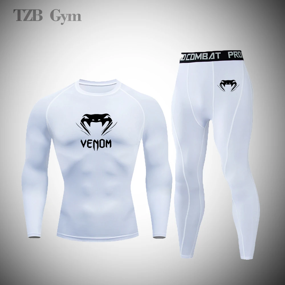 

Gym MMA Fitness Running Comprehensive Training Tights Men's Running Suit Cycling Jogging Basketball Quick-Drying Sports Suit