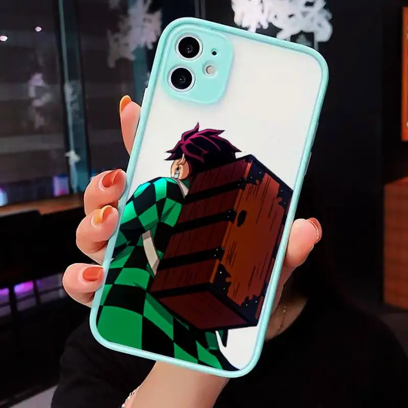 

Anime Demon Slayer Phone Cases matte transparent For iphone 7 8 11 12 plus mini x xs xr pro max cover