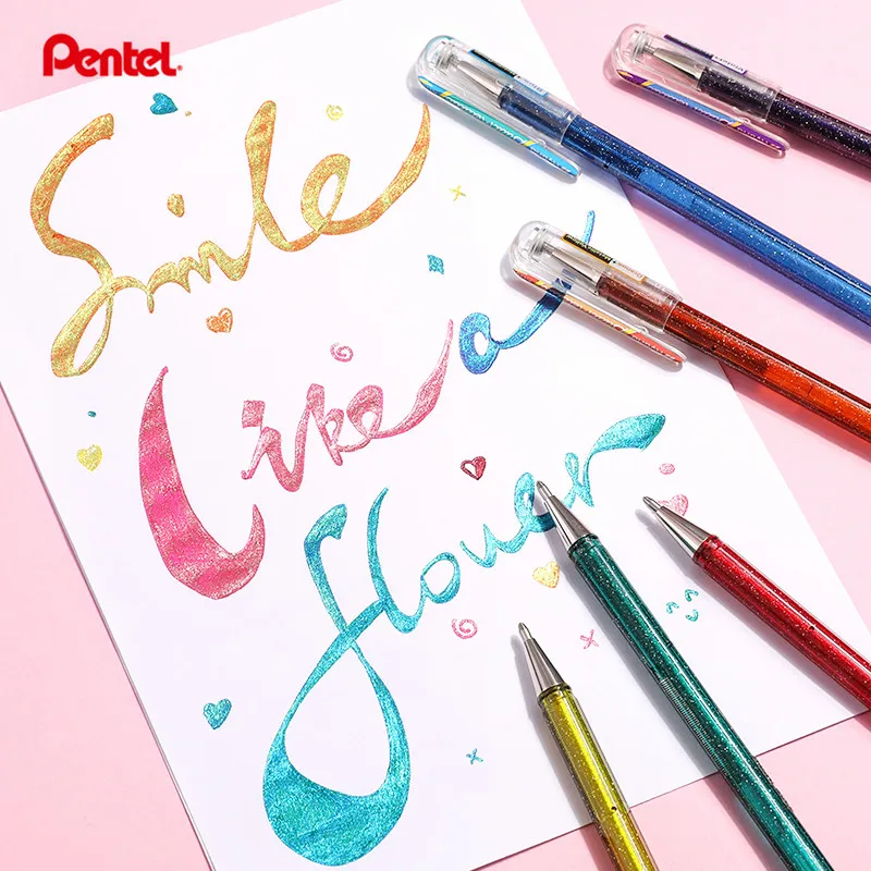 1 шт. двухцветная блестящая ручка шариковый валик с жидким гелем 0 мм декоративная