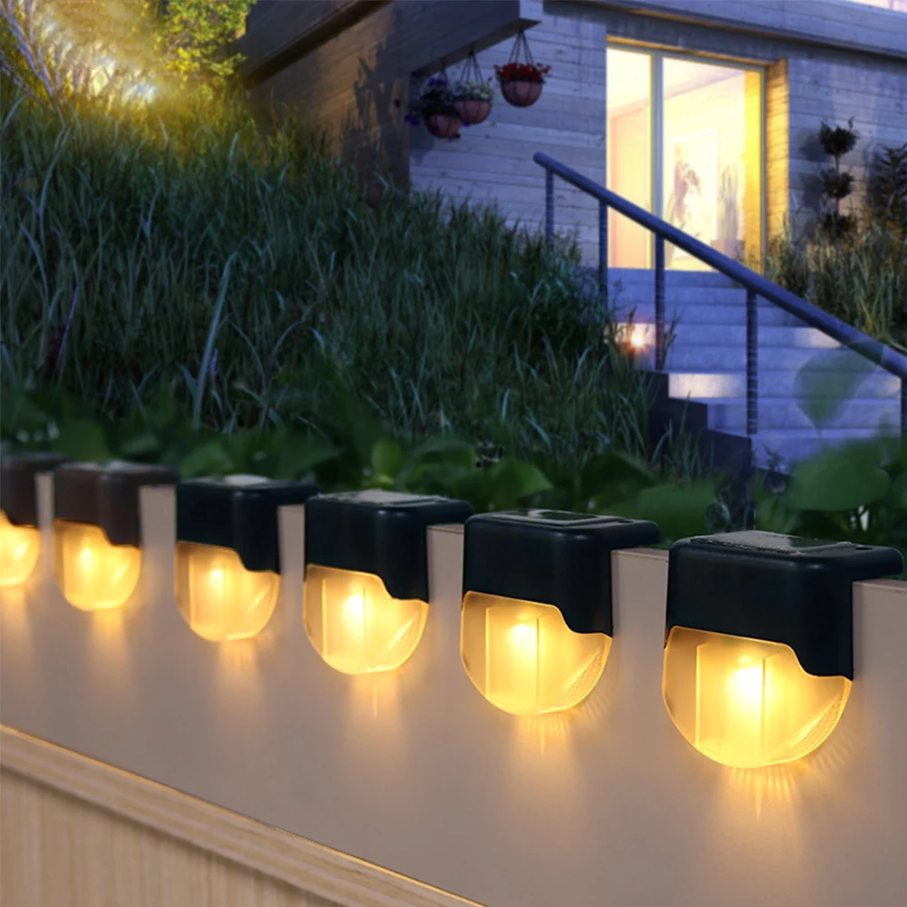 

LED Solar Powered Lamp Garden Decking Step Light Outdoor Waterproof Yard Path lighting Balcony Fence Wall Stair Landscape Decor