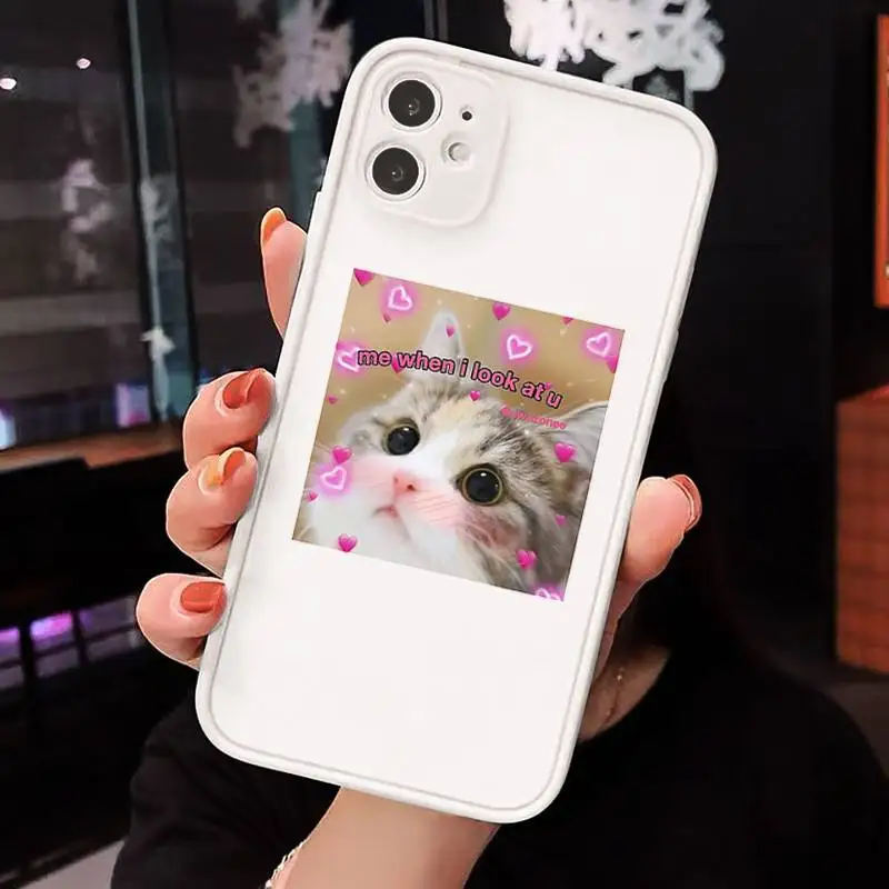 

Cute cats funny dog pink Phone Case Matte transparent For White iPhone 12 Mini 11 Pro XR XS Max 7 8 Plus X Back Cover
